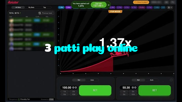 3 patti play online casino presented on mobile device in Pakistan with slots and live games